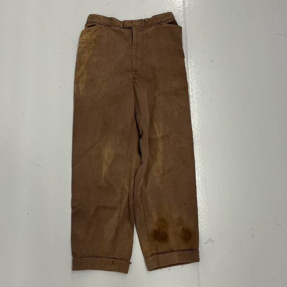 Vintage 50s Anvil Brown Sanforized Clasp Chinos 29x27